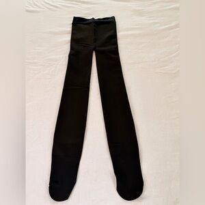 Fleece Lined Thermal Leggings Black Warm Winter Stretch Size M
